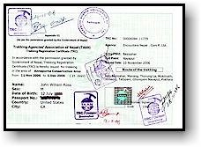 trekking registration certifice, TRC